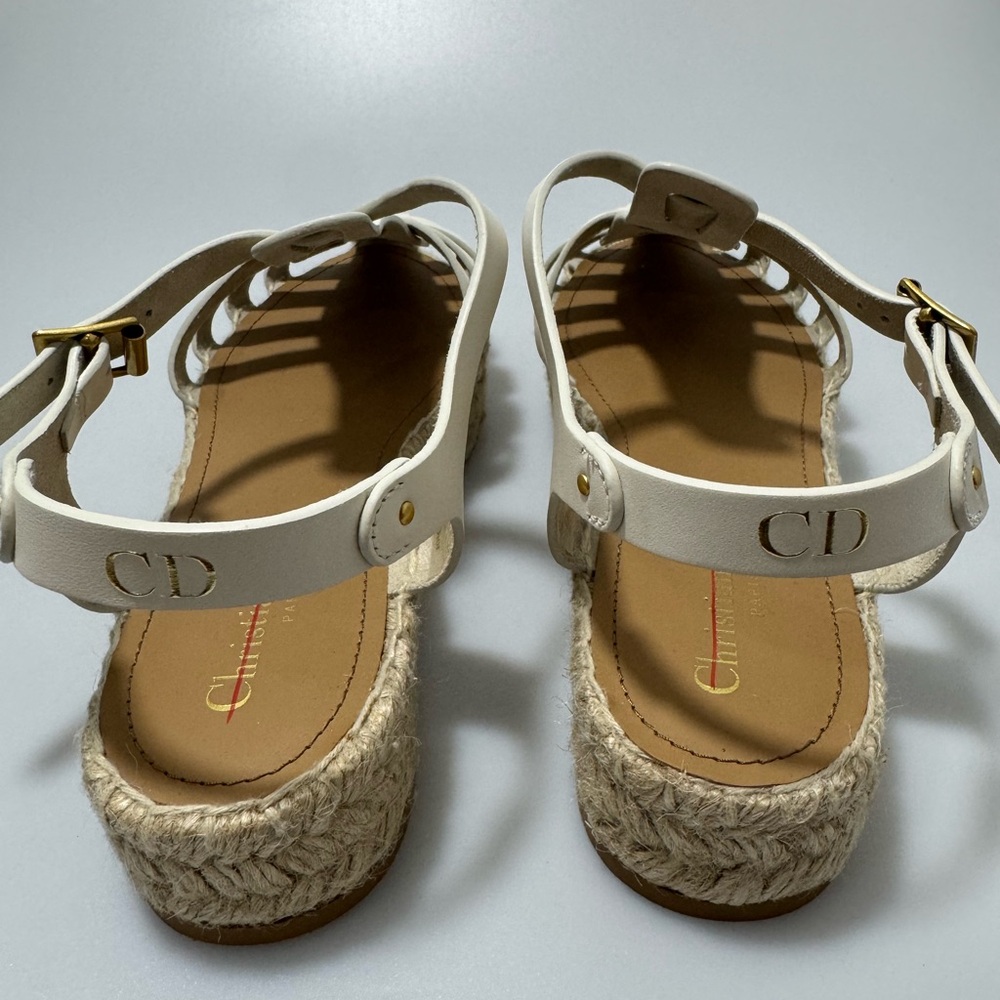Dior Dioriviera Marine Espadrilles Sandals Leather White Women’s EU 41/US 11 - Picture 4 of 7